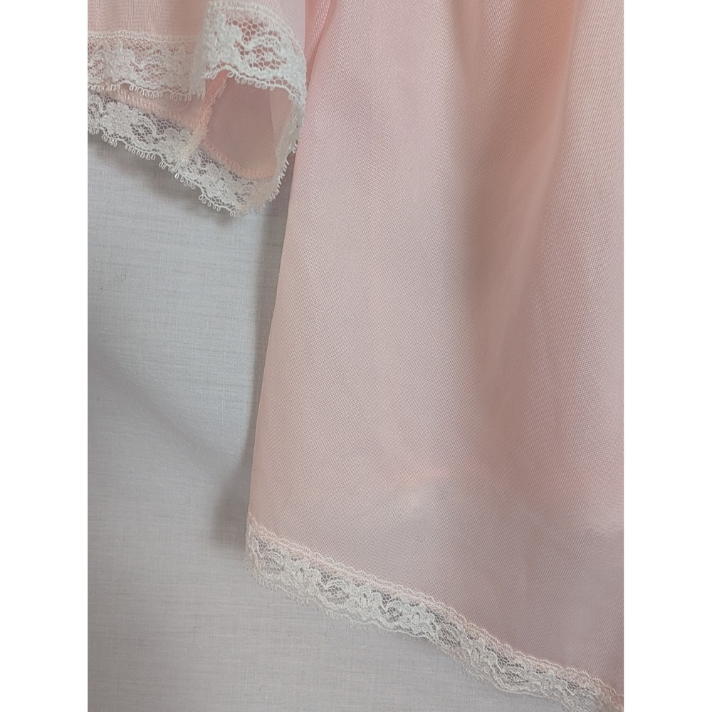 Vintage 60s Blush Pink Boudoir Bed Jacket S Babydoll Coquette Romantic Feminine - Picture 6 of 9